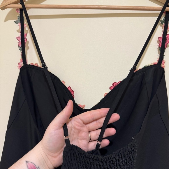 Women’s SHEIN brand Black Tank Top Pink Floral Details Casual Flowy Dress Size5X - Picture 11 of 15